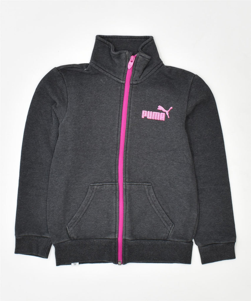 PUMA Girls Tracksuit Top Jacket 7-8 Years Grey Cotton | Vintage | Thrift | Second-Hand | Used Clothing | Messina Hembry 