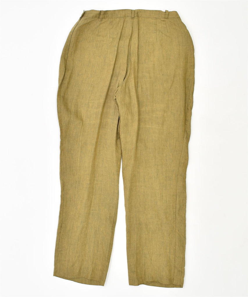 ELIZABETH ASCOT Womens Straight Casual Trousers UK 14 Large W32 L30 Khaki | Vintage | Thrift | Second-Hand | Used Clothing | Messina Hembry 