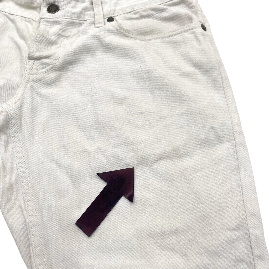 Richmond Denim Shorts | Vintage High End Luxury Designer White Custom Cut Jeans | Vintage Messina Hembry | Thrift | Second-Hand Messina Hembry | Used Clothing | Messina Hembry 