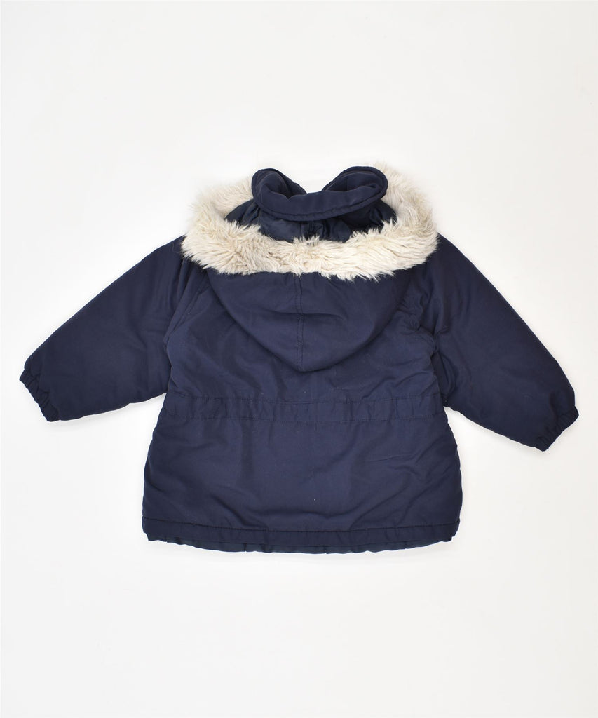 TRUSSARDI Girls Hooded Padded Jacket 3-4 Years Navy Blue Polyester | Vintage | Thrift | Second-Hand | Used Clothing | Messina Hembry 