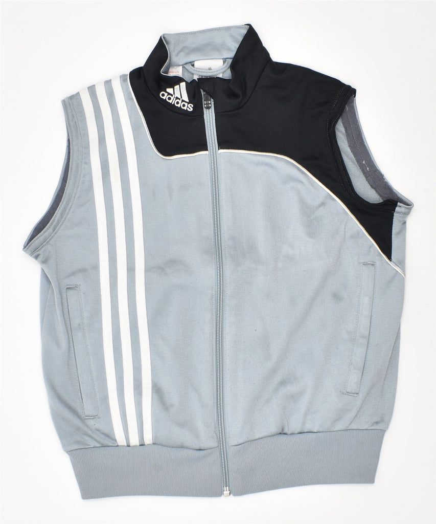 ADIDAS Boys Sleeveless Tracksuit Top Jacket 7-8 Years Grey Polyester | Vintage | Thrift | Second-Hand | Used Clothing | Messina Hembry 