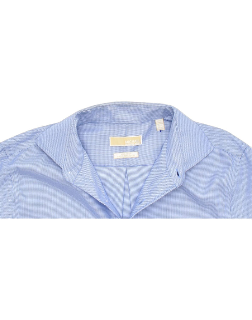 MICHAEL KORS Mens Shirt Size 16 1/2 Large Blue Cotton | Vintage | Thrift | Second-Hand | Used Clothing | Messina Hembry 