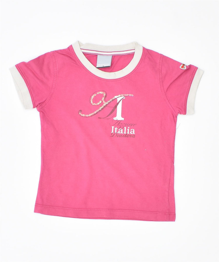 DIADORA Girls Graphic T-Shirt Top 7-8 Years Medium Pink Cotton | Vintage | Thrift | Second-Hand | Used Clothing | Messina Hembry 