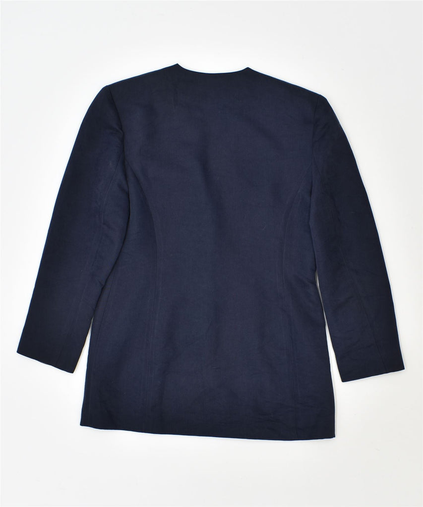 MOMENTI DI MODA Womens 4 Button Blazer Jacket IT 44 Medium Navy Blue | Vintage | Thrift | Second-Hand | Used Clothing | Messina Hembry 