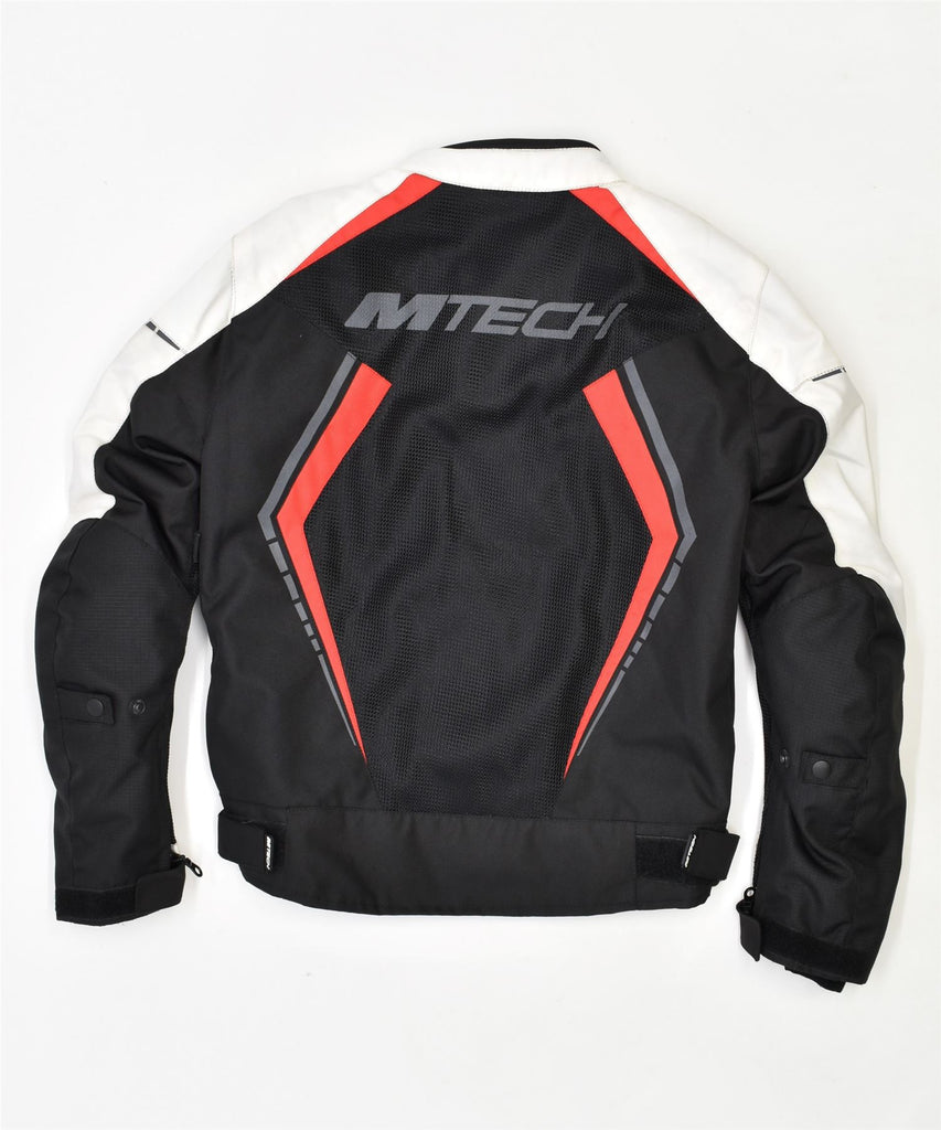 MTECH Mens Racer Jacket UK 36 Small Black Colourblock Polyester Vintage | Vintage | Thrift | Second-Hand | Used Clothing | Messina Hembry 
