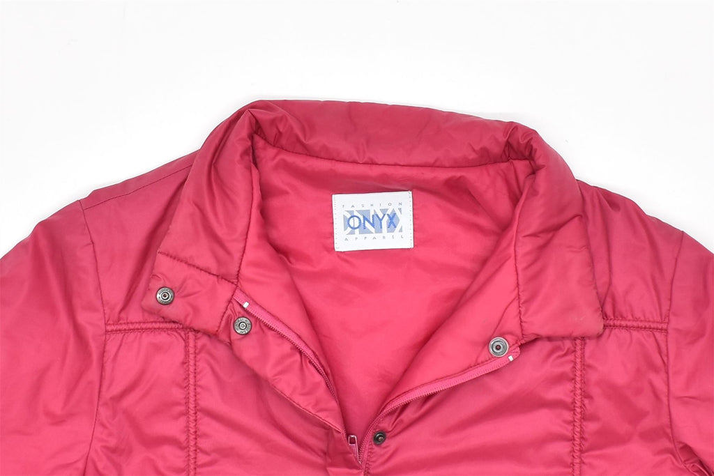 ONYX Womens Bomber Jacket UK 14 Medium Pink Polyamide | Vintage | Thrift | Second-Hand | Used Clothing | Messina Hembry 