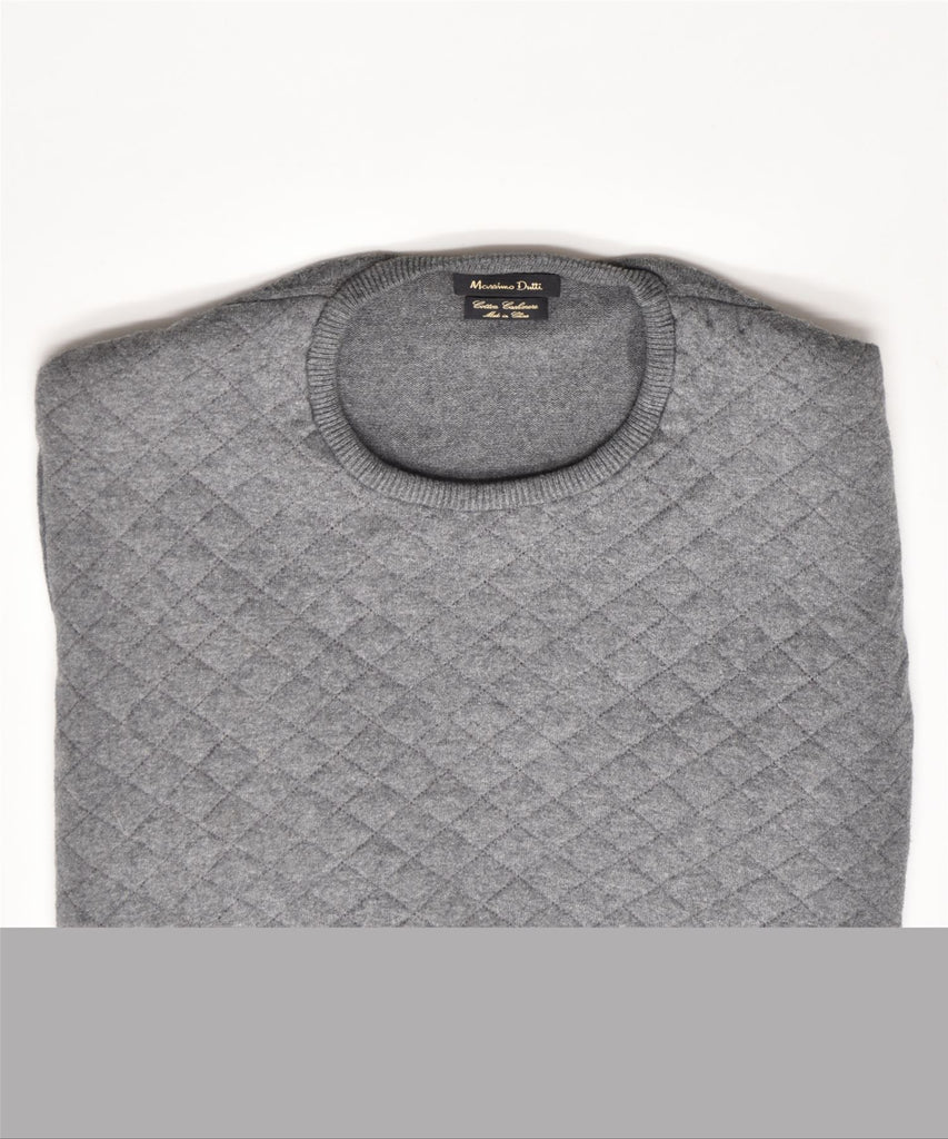 MASSIMO DUTTI Womens Crew Neck Jumper Sweater UK 18 XL Grey Polyester | Vintage | Thrift | Second-Hand | Used Clothing | Messina Hembry 