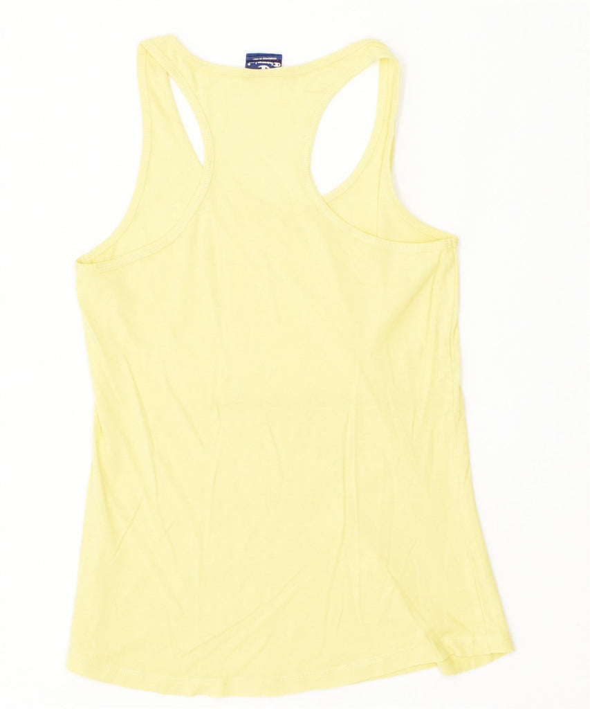 CHAMPION Womens Slim Fit Vest Top UK 14 Large Yellow | Vintage | Thrift | Second-Hand | Used Clothing | Messina Hembry 