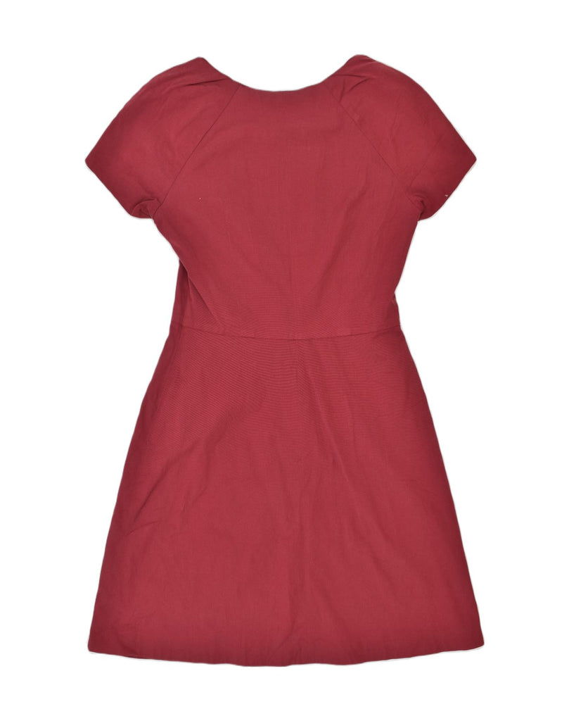 MAX & CO. Womens A-Line Dress UK 10 Small Red Viscose | Vintage | Thrift | Second-Hand | Used Clothing | Messina Hembry 