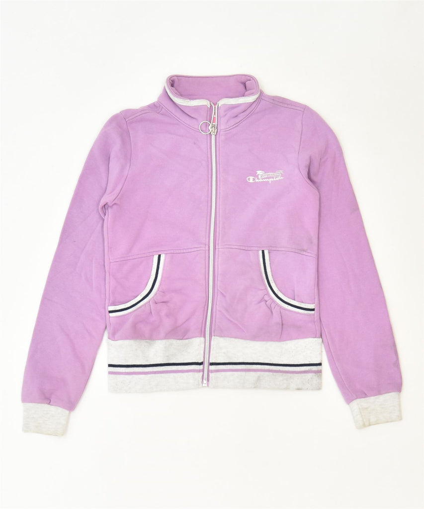 CHAMPION Girls Tracksuit Top Jacket 9-10 Years Medium Purple Cotton Sports | Vintage | Thrift | Second-Hand | Used Clothing | Messina Hembry 