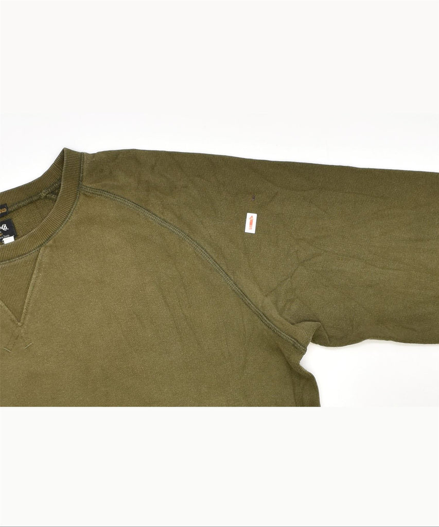 JACK & JONES Mens Sweatshirt Jumper Small Khaki Cotton | Vintage | Thrift | Second-Hand | Used Clothing | Messina Hembry 