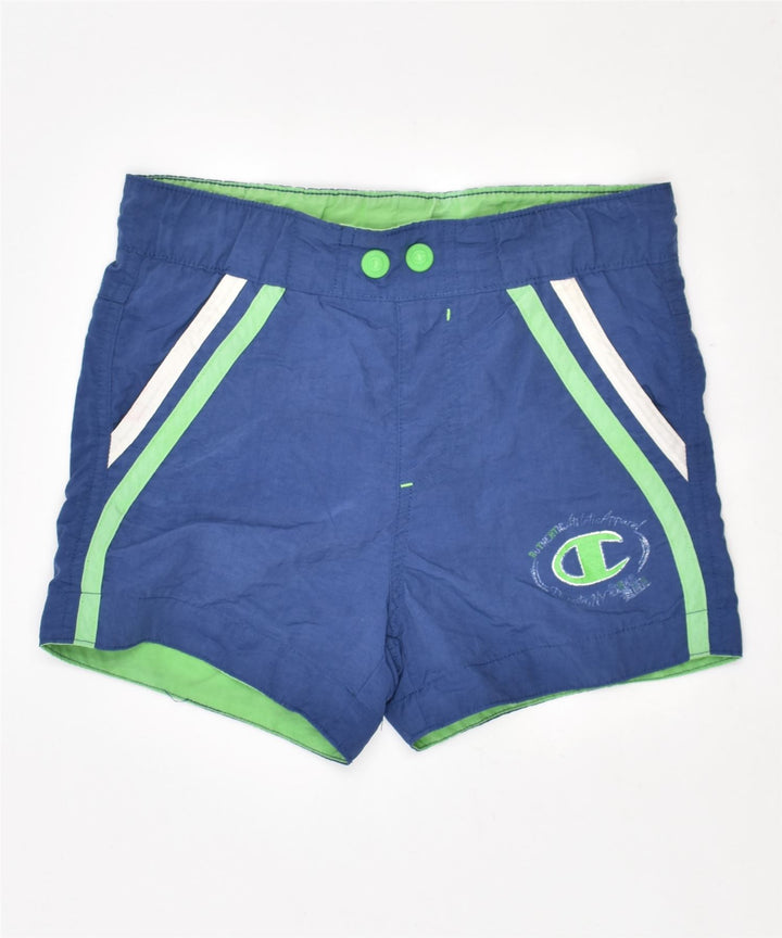 CHAMPION Boys Sport Shorts 3-4 Years 2XS Blue Polyamide | Vintage | Thrift | Second-Hand | Used Clothing | Messina Hembry 