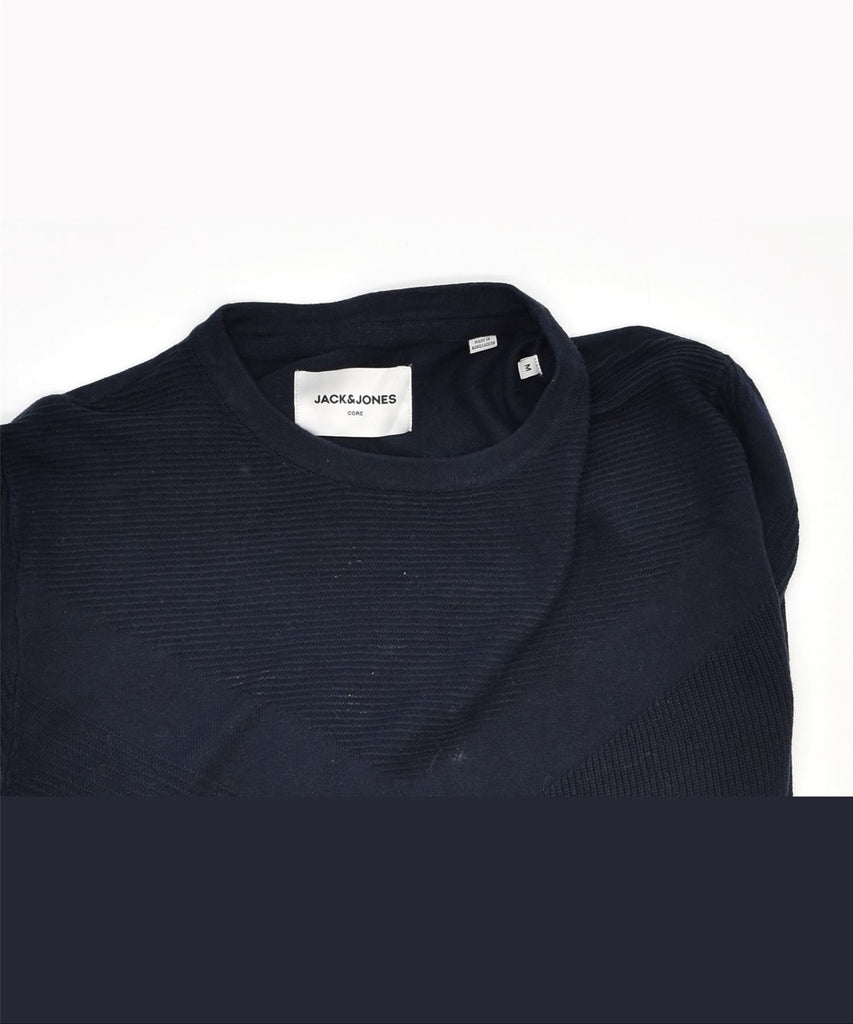 JACK & JONES Mens Crew Neck Jumper Sweater Medium Navy Blue Cotton | Vintage | Thrift | Second-Hand | Used Clothing | Messina Hembry 