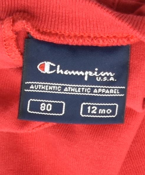 CHAMPION Boys Graphic Vest Top 9-12 Months Red Cotton | Vintage | Thrift | Second-Hand | Used Clothing | Messina Hembry 