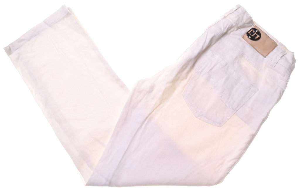 TRUSSARDI Womens Capri Trousers W29 L25 White Cotton Slim | Vintage | Thrift | Second-Hand | Used Clothing | Messina Hembry 