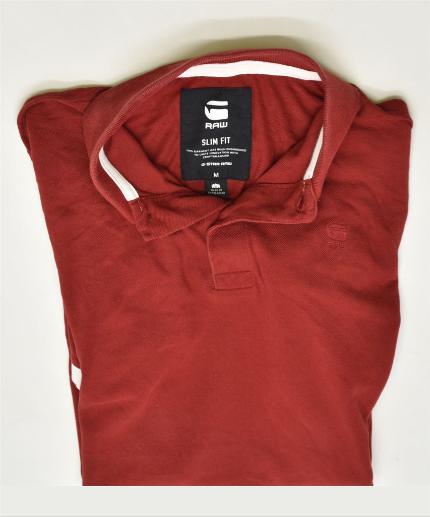 G-STAR Mens Slim Fit Polo Shirt Medium Burgundy Cotton | Vintage | Thrift | Second-Hand | Used Clothing | Messina Hembry 