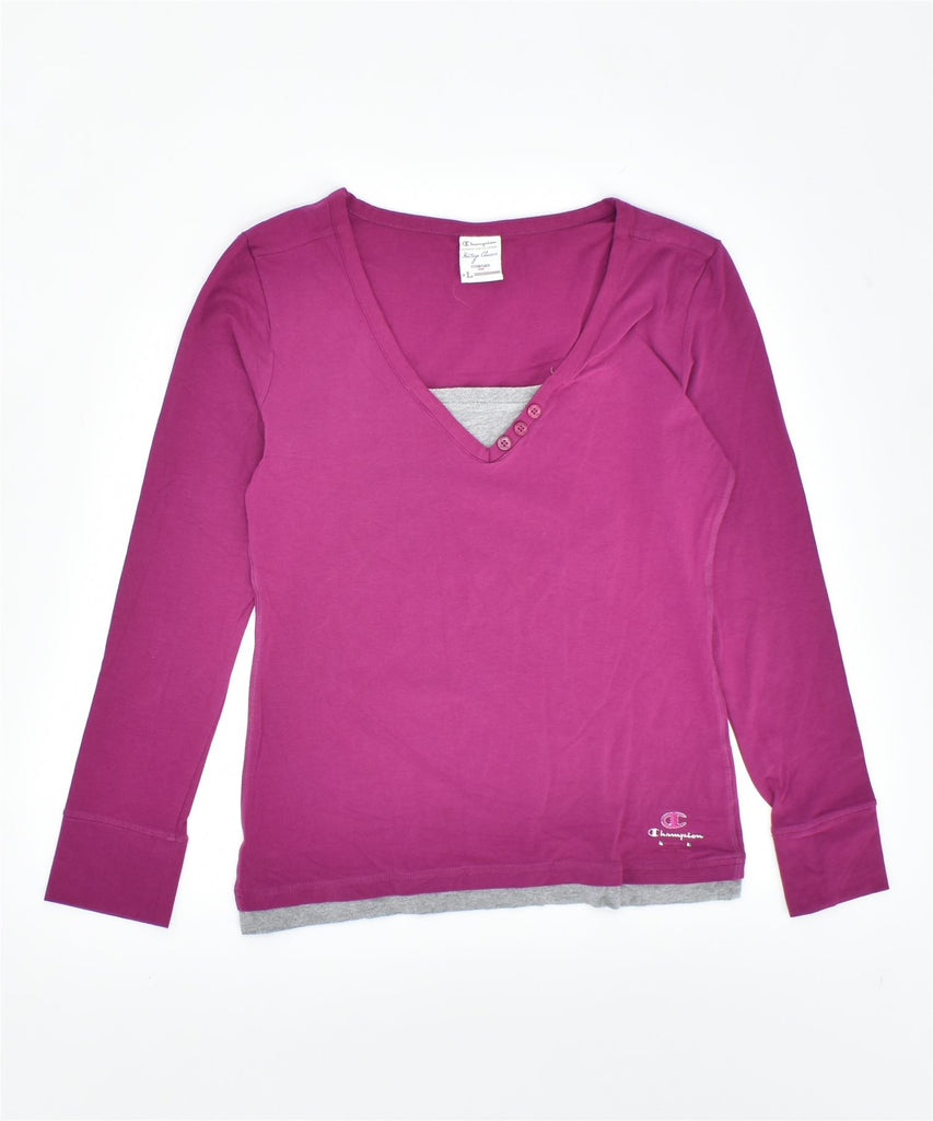 CHAMPION Girls Top Long Sleeve 15-16 Years Pink Cotton | Vintage | Thrift | Second-Hand | Used Clothing | Messina Hembry 