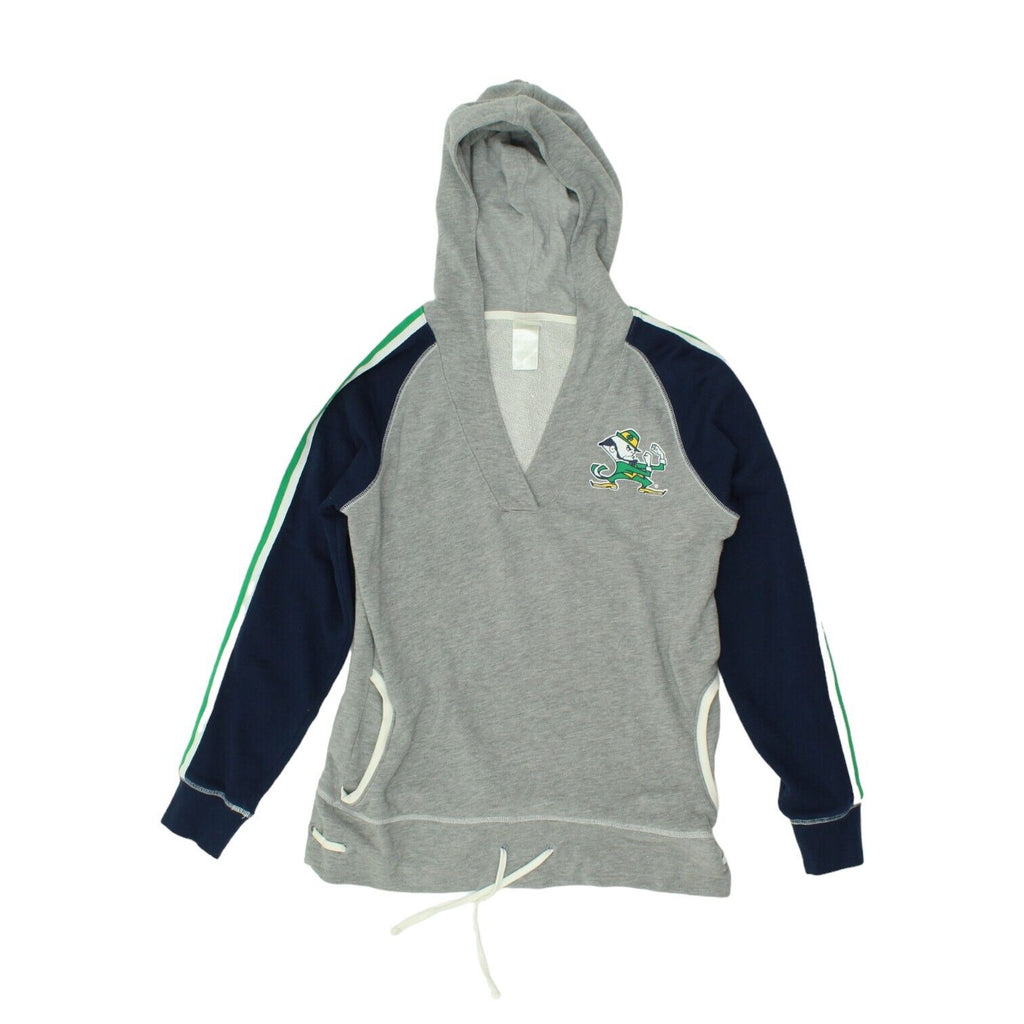 Notre Dame Fighting Irish Womens V Neck Grey Adidas Hoodie | American Football | Vintage Messina Hembry | Thrift | Second-Hand Messina Hembry | Used Clothing | Messina Hembry 