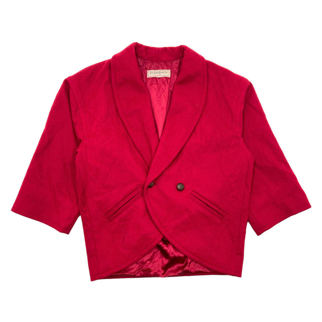 Yves Saint Laurent Womens Red Double Breasted Jacket | Vintage Designer VTG | Vintage Messina Hembry | Thrift | Second-Hand Messina Hembry | Used Clothing | Messina Hembry 