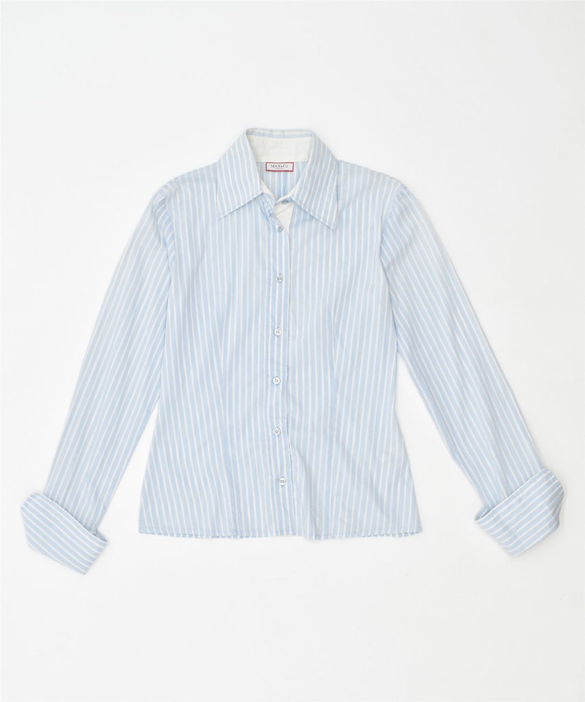 MAX & CO. Womens Formal Shirt UK 12 Medium Blue Striped | Vintage | Thrift | Second-Hand | Used Clothing | Messina Hembry 