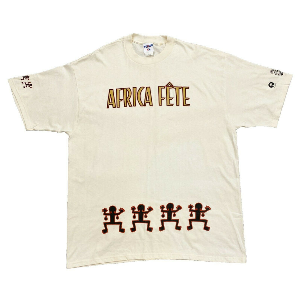 Africa Fête 1998 Festival Los Angeles | Vintage 90s Music Off White XL VTG | Vintage Messina Hembry | Thrift | Second-Hand Messina Hembry | Used Clothing | Messina Hembry 