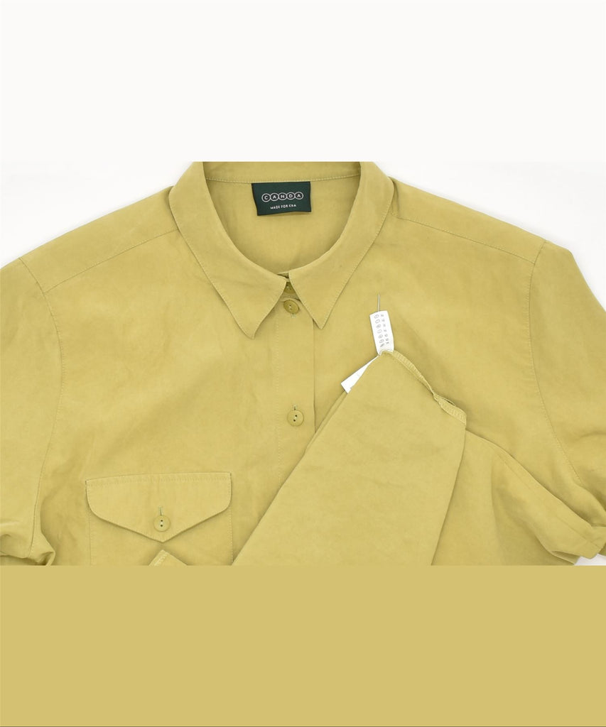 CANDA Womens Shirt UK 18 XL Yellow Viscose | Vintage | Thrift | Second-Hand | Used Clothing | Messina Hembry 