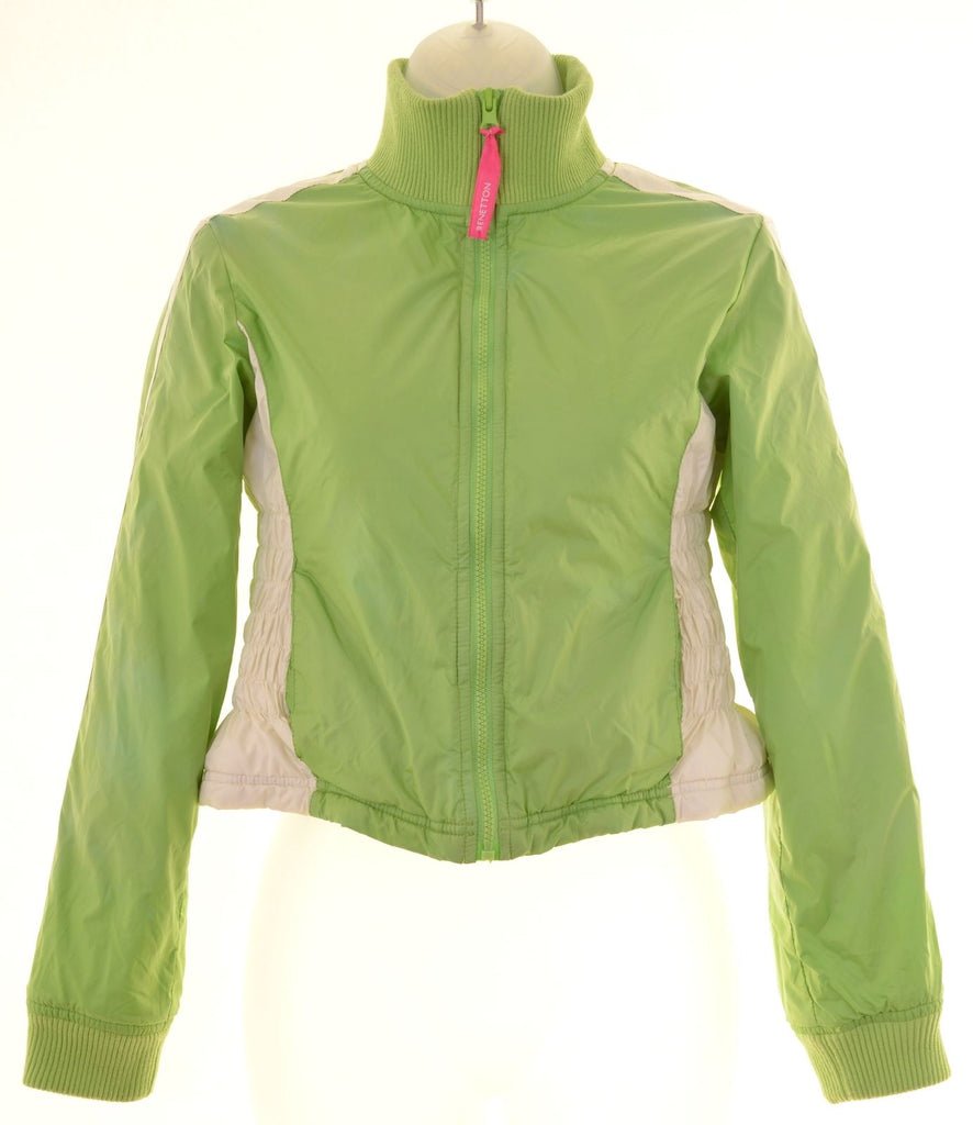 BENETTON Girls Overjacket 9-10 Years Large Green Nylon - Second Hand & Vintage Designer Clothing - Messina Hembry