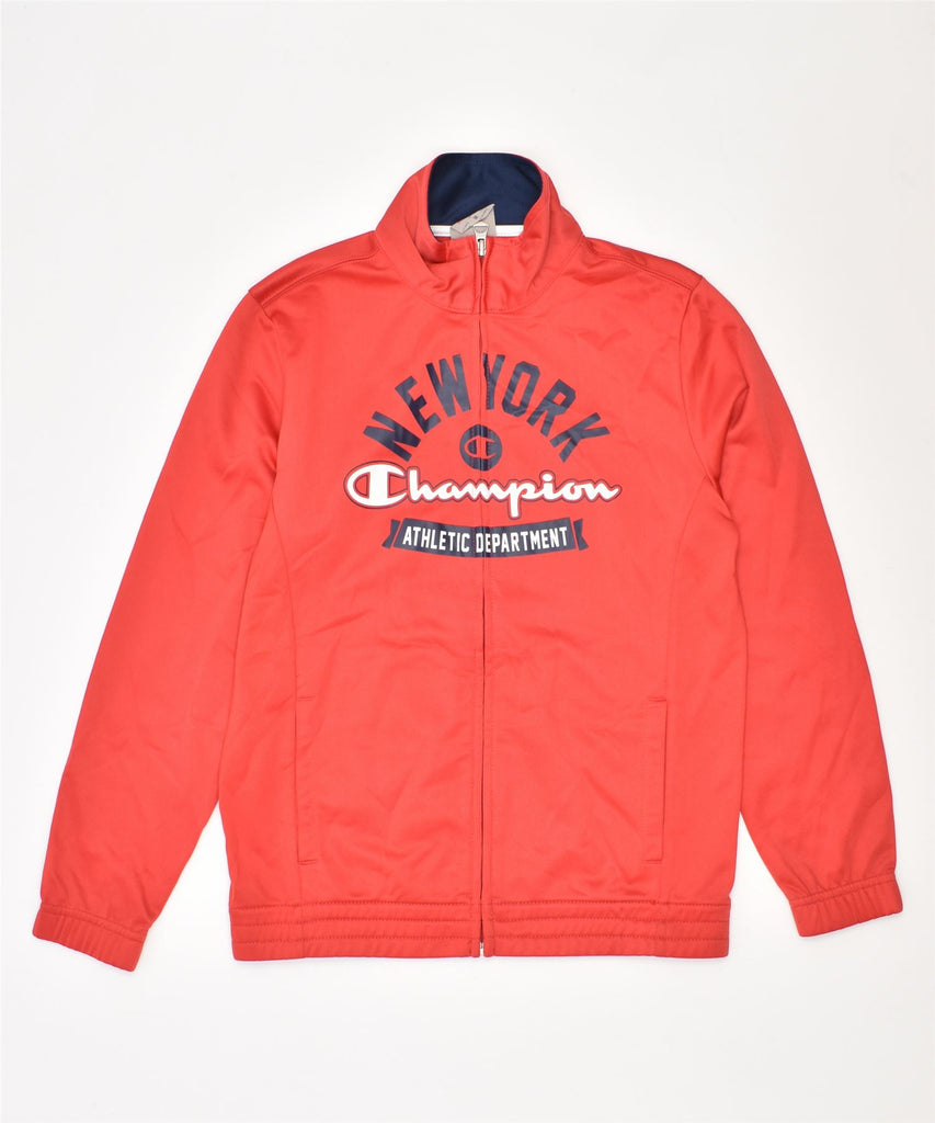 CHAMPION Boys Tracksuit Top Jacket 9-10 Years Medium Red Polyester | Vintage | Thrift | Second-Hand | Used Clothing | Messina Hembry 