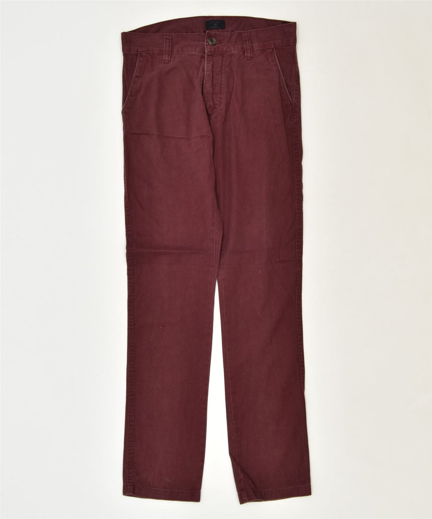 JACK & JONES Mens Slim Chino Trousers W29 L32 Maroon Cotton Classic | Vintage | Thrift | Second-Hand | Used Clothing | Messina Hembry 