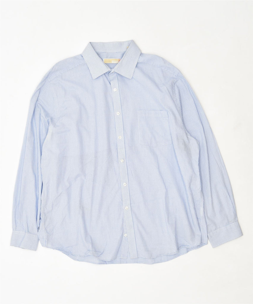 MICHAEL KORS Mens Shirt Size 182XL Blue Check Cotton | Vintage | Thrift | Second-Hand | Used Clothing | Messina Hembry 