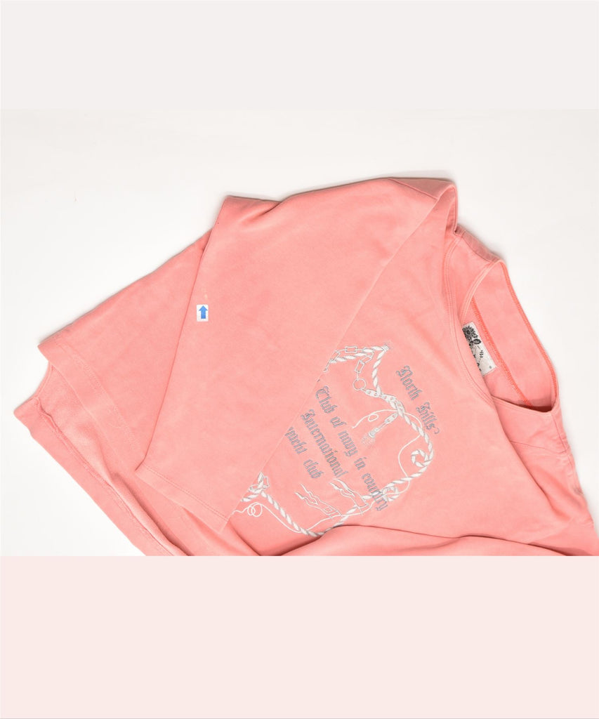 NORTH HILLS Womens Oversized Graphic Sweatshirt Jumper UK 10 Small Pink | Vintage | Thrift | Second-Hand | Used Clothing | Messina Hembry 