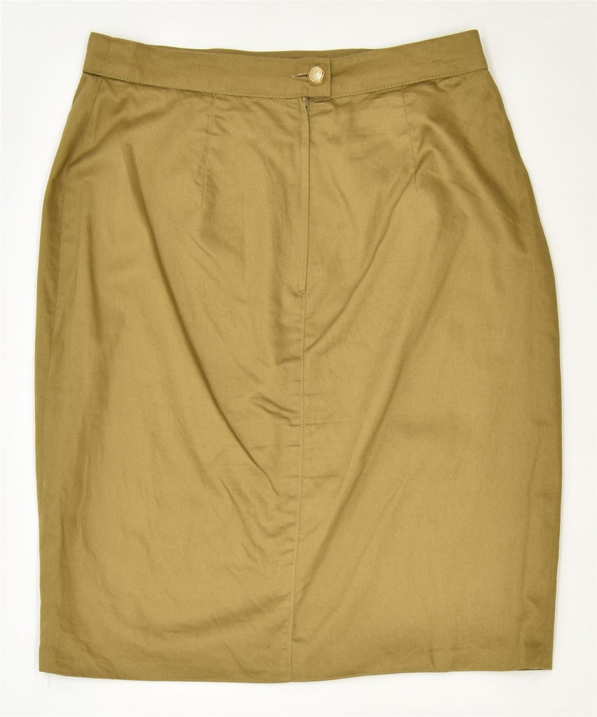 MARELLA Womens Straight Skirt UK 16 Large W30 Khaki Cotton Classic | Vintage | Thrift | Second-Hand | Used Clothing | Messina Hembry 