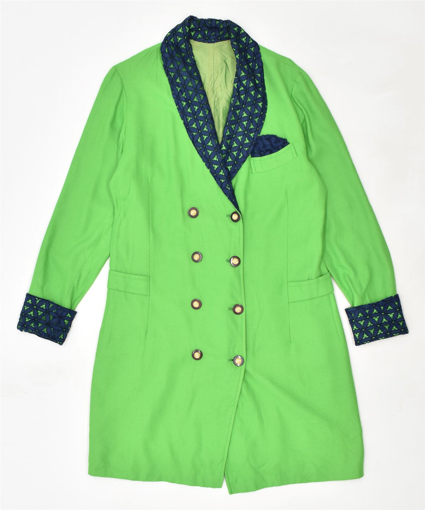 VINTAGE Womens Double Breasted Overcoat UK 14 Large Green | Vintage | Thrift | Second-Hand | Used Clothing | Messina Hembry 