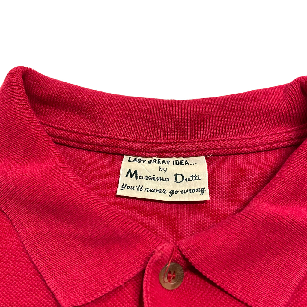 Massimo Dutti Button Up Polo Shirt | Vintage High End Luxury Designer Red VTG | Vintage Messina Hembry | Thrift | Second-Hand Messina Hembry | Used Clothing | Messina Hembry 