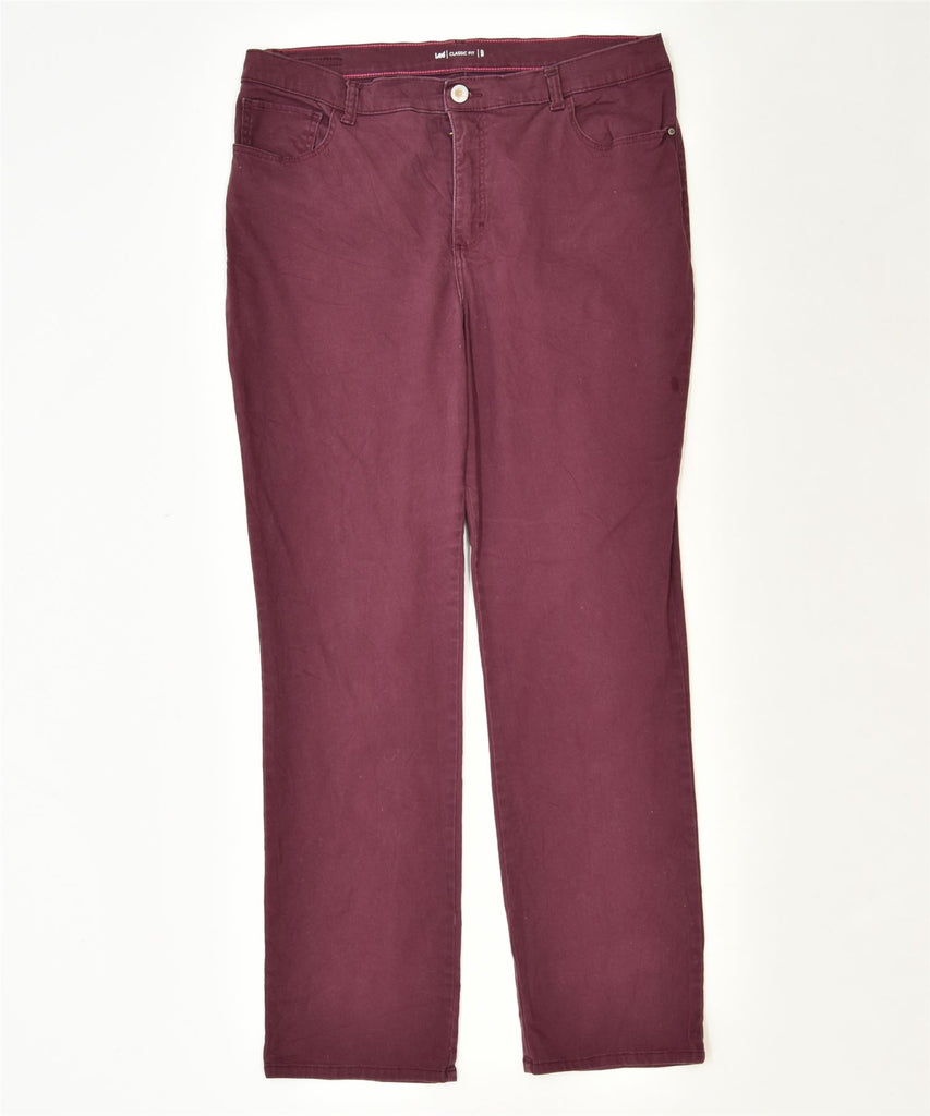 LEE Womens Slim Casual Trousers US 10 Large W36 L31 Maroon Classic | Vintage | Thrift | Second-Hand | Used Clothing | Messina Hembry 