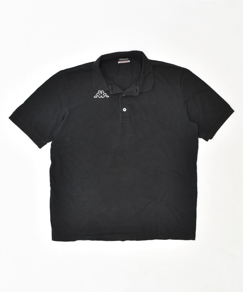 KAPPA Mens Polo Shirt Medium Black Cotton | Vintage | Thrift | Second-Hand | Used Clothing | Messina Hembry 