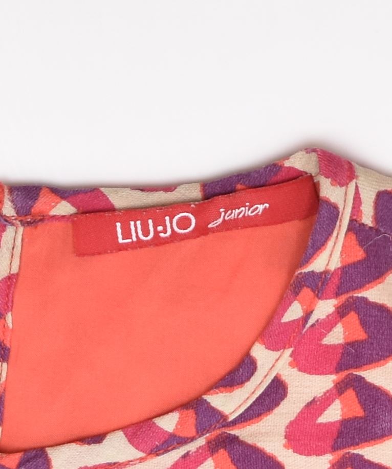LIU JO Girls Peplum Tunic Top 7-8 Years Red Geometric Viscose | Vintage | Thrift | Second-Hand | Used Clothing | Messina Hembry 