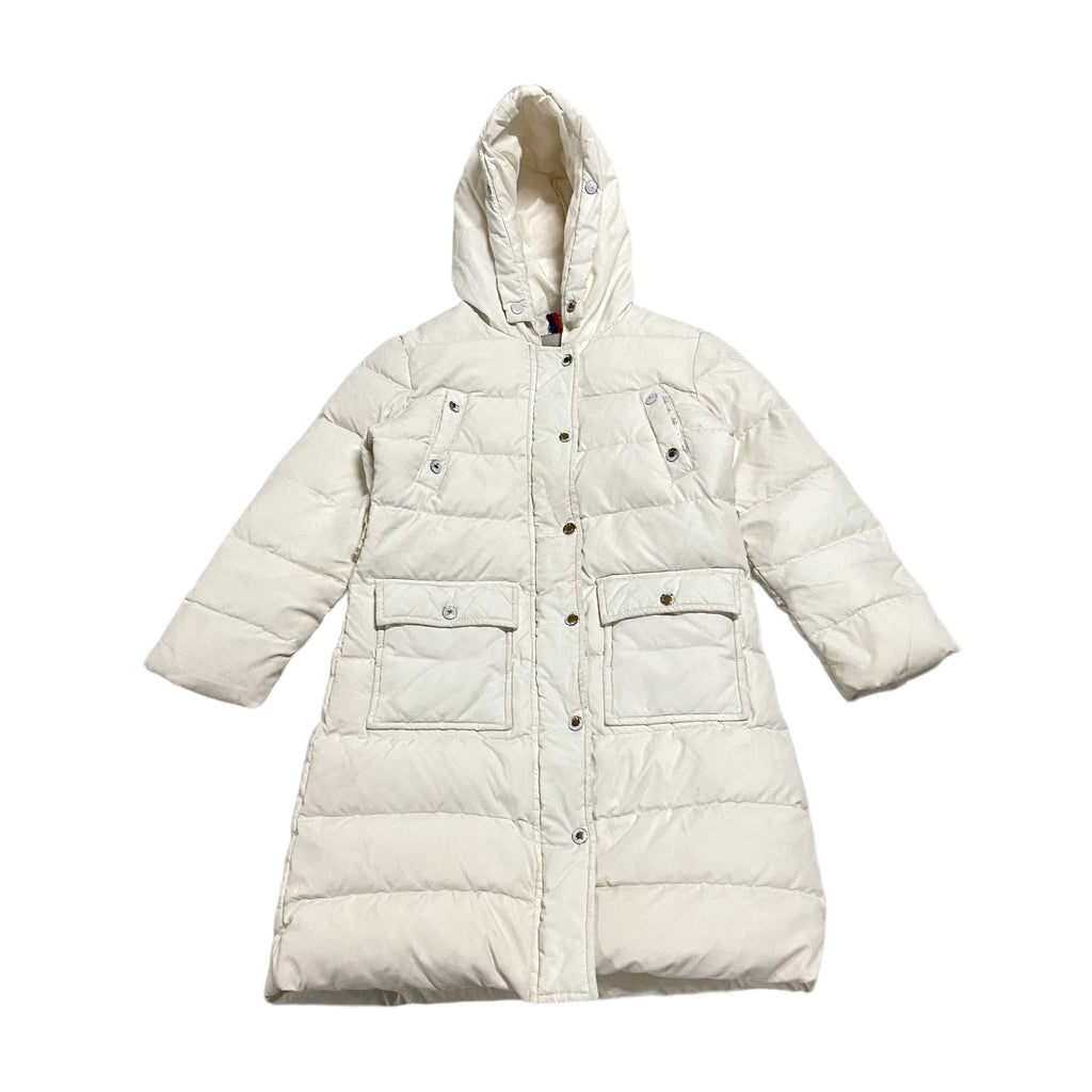 Moncler Kids Long Puffer Coat | Vintage High End Designer Padded Jacket White | Vintage Messina Hembry | Thrift | Second-Hand Messina Hembry | Used Clothing | Messina Hembry 