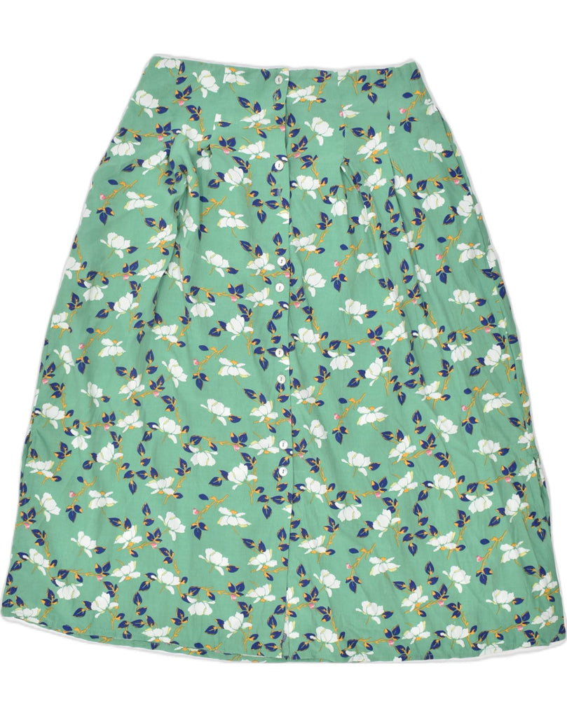 KIABI Womens Midi Skirt W30 Medium Green Floral | Vintage | Thrift | Second-Hand | Used Clothing | Messina Hembry 