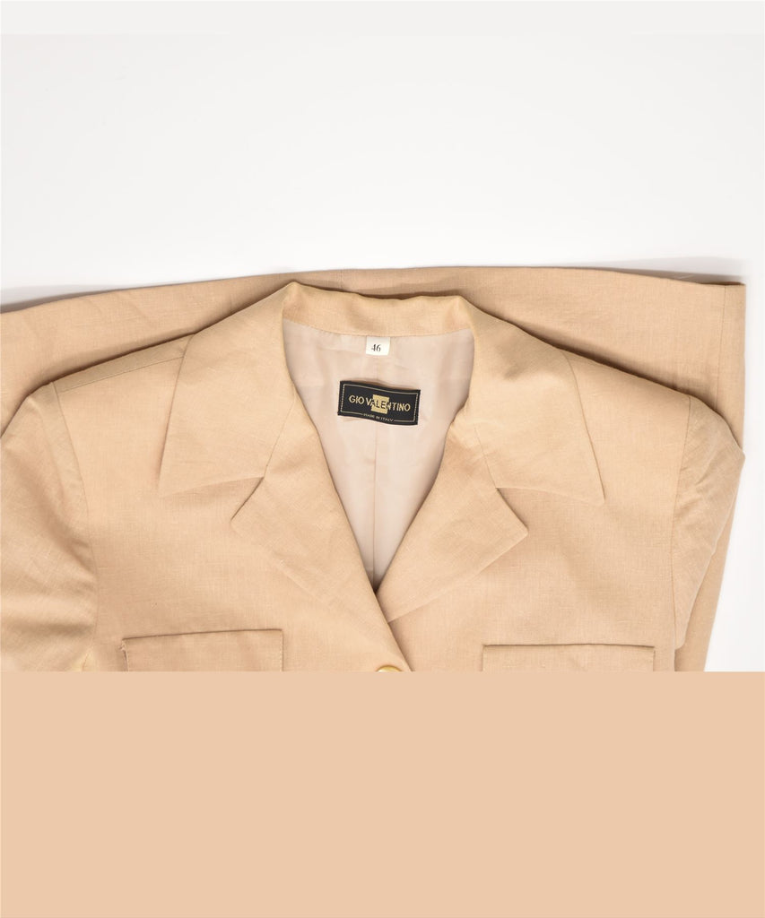 GIO VALENTINO Womens 3 Button Short Sleeve Blazer Jacket IT 46 Large Black | Vintage | Thrift | Second-Hand | Used Clothing | Messina Hembry 
