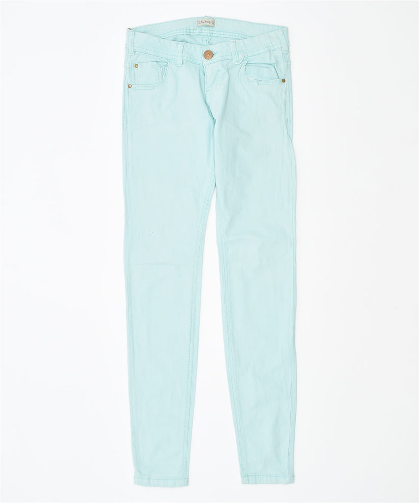 PULL & BEAR Womens Skinny Casual Trousers EU 40 Medium W26 L31 Turquoise | Vintage | Thrift | Second-Hand | Used Clothing | Messina Hembry 