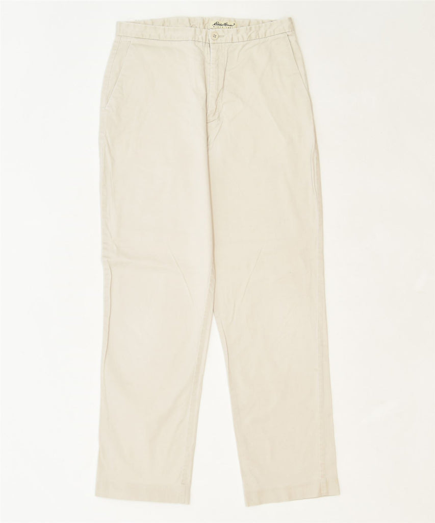 EDDIE BAUER Womens Slim Chino Trousers US 10 Large W30 L29 Off White | Vintage | Thrift | Second-Hand | Used Clothing | Messina Hembry 