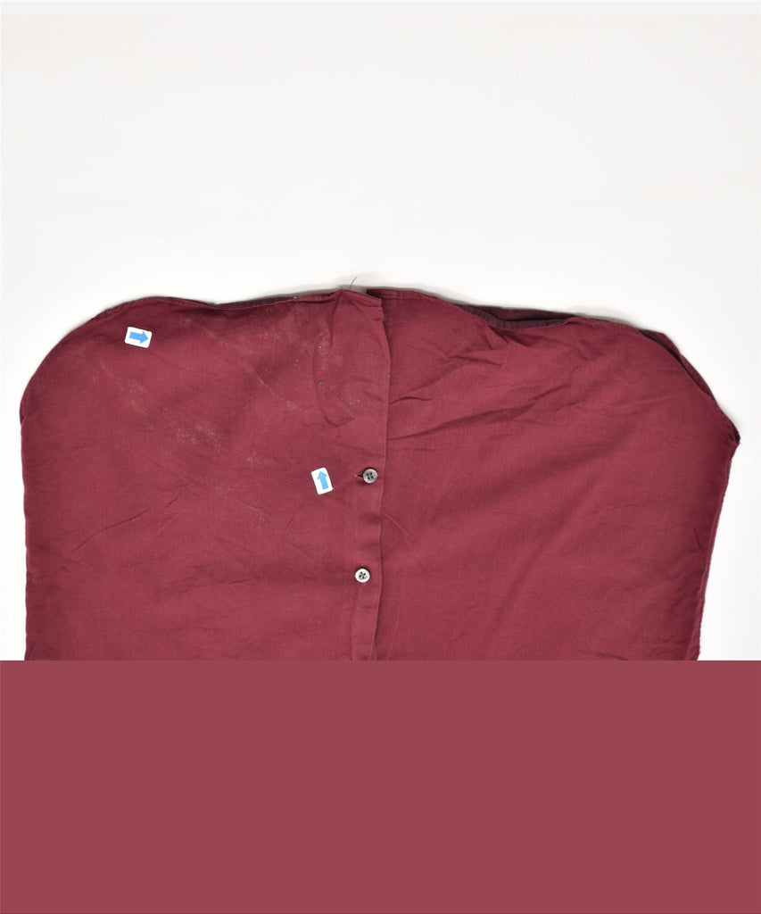 MICHAEL KORS Mens Slim Fit Shirt Size 16 Large Maroon Cotton | Vintage | Thrift | Second-Hand | Used Clothing | Messina Hembry 