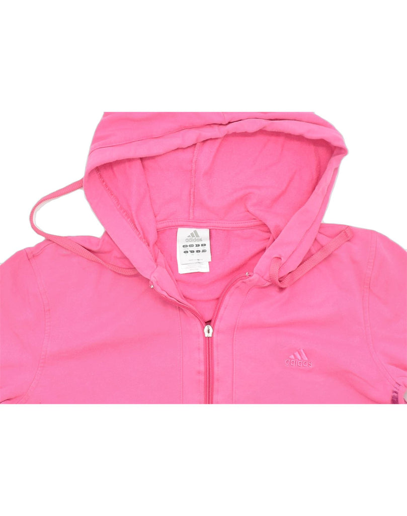 ADIDAS Womens Zip Hoodie Sweater EU 38/40 Medium Pink Cotton | Vintage | Thrift | Second-Hand | Used Clothing | Messina Hembry 