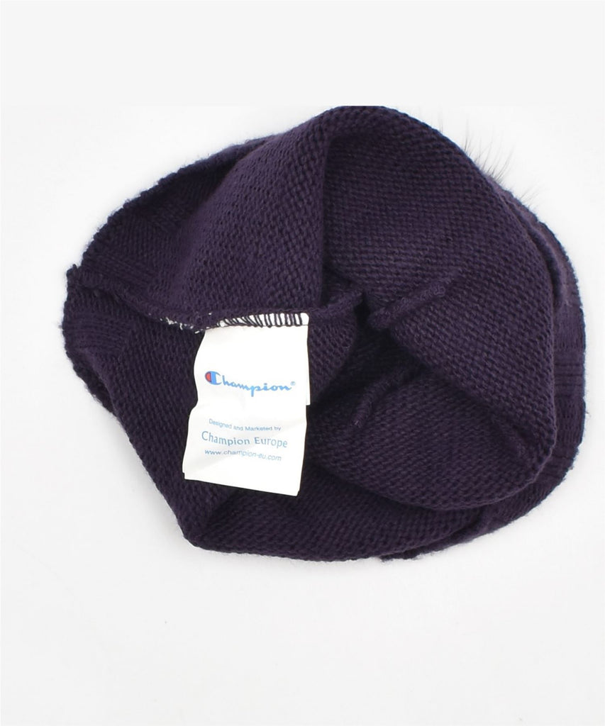 CHAMPION Womens Bobble Hat One Size Purple Acrylic | Vintage | Thrift | Second-Hand | Used Clothing | Messina Hembry 