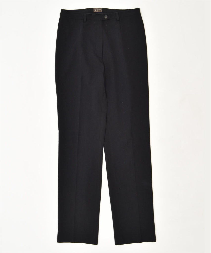 SEVENTY Womens Straight Suit Trousers W30 L32 Black Polyester | Vintage | Thrift | Second-Hand | Used Clothing | Messina Hembry 