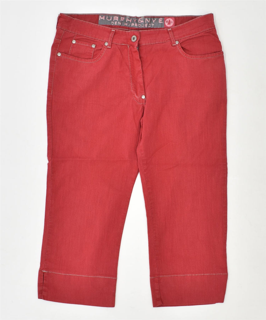 MURPHY & NYE Womens Capri Jeans W32 L21 Red Cotton | Vintage | Thrift | Second-Hand | Used Clothing | Messina Hembry 