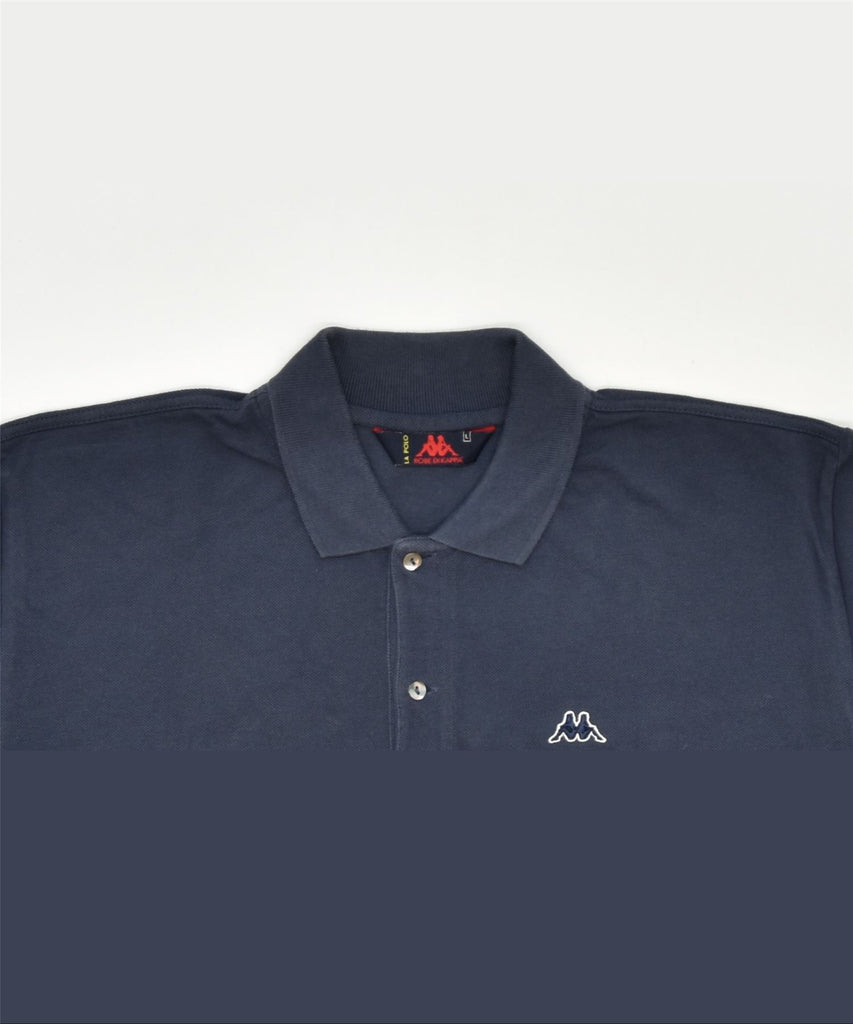 KAPPA Mens Polo Shirt Large Navy Blue Cotton Classic | Vintage | Thrift | Second-Hand | Used Clothing | Messina Hembry 