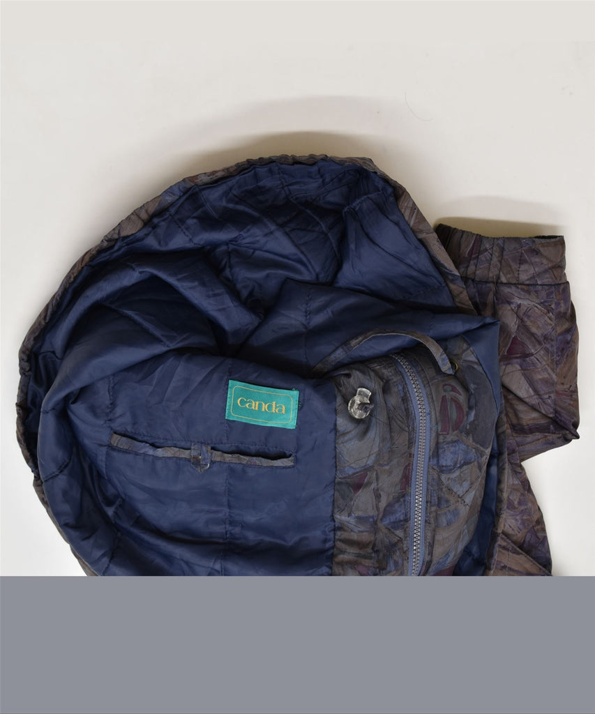CANDA Womens Windbreaker Jacket UK 20 2XL Purple Geometric Polyester | Vintage | Thrift | Second-Hand | Used Clothing | Messina Hembry 