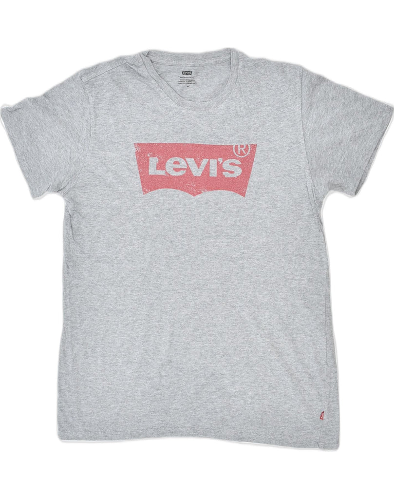 LEVI'S Mens Graphic T-Shirt Top Medium Grey Cotton | Vintage | Thrift | Second-Hand | Used Clothing | Messina Hembry 